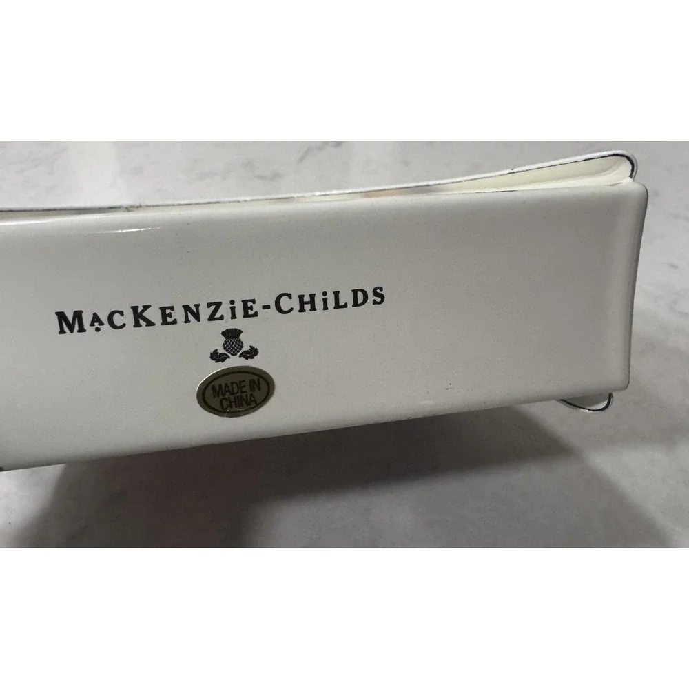 Mackenzie Childs Lapis Flower Market Enamel Napkin Holder